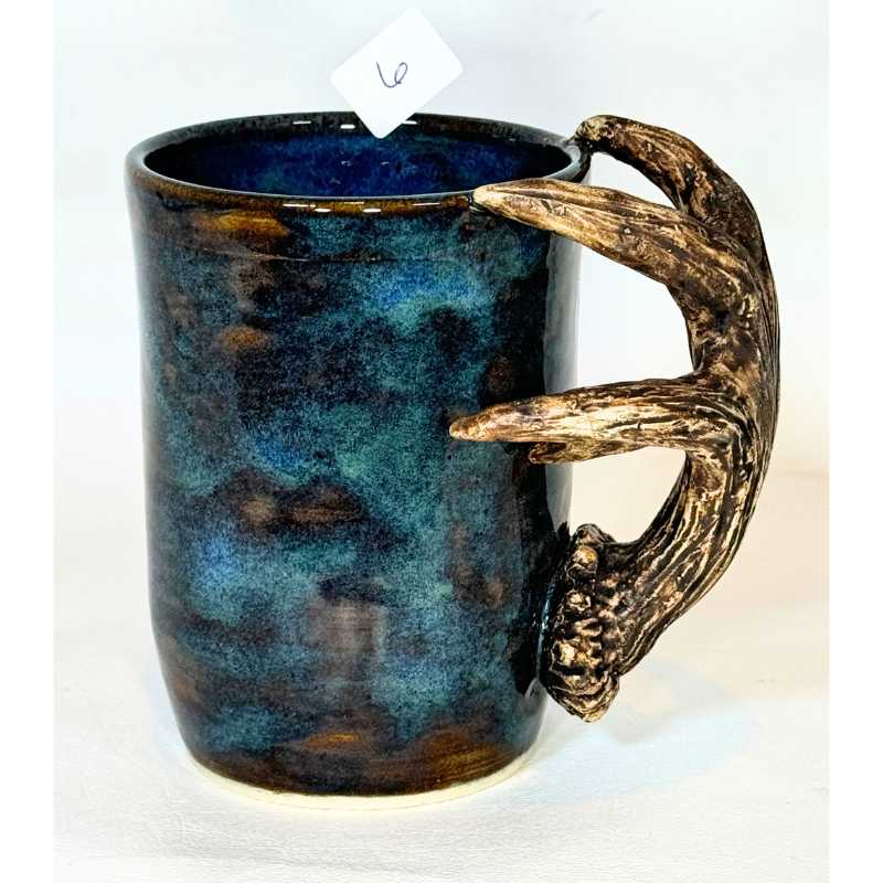 Ceramic mug with ceramic antlers #6