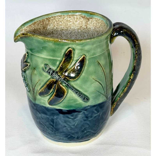 Dragonfly Pitcher/Creamer Green and Blue