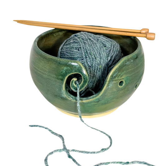 Ceramic Knitting Yarn bowl ( Green )